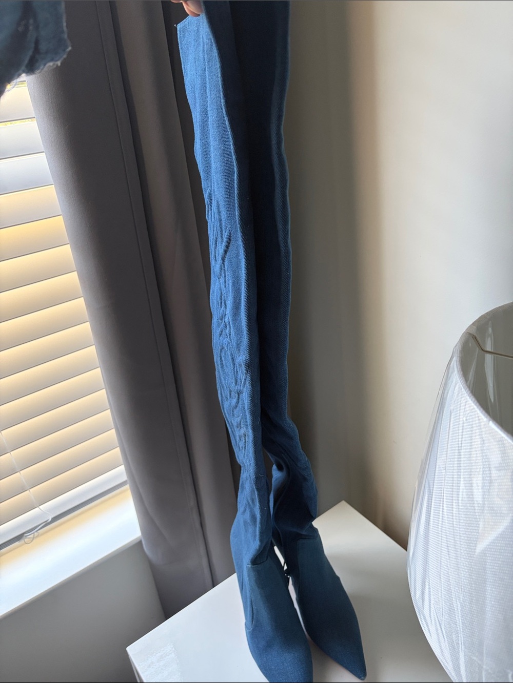 Red Bottom over-knee Jean boots
